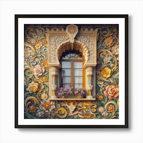 Window With Flowers 7 Art Print