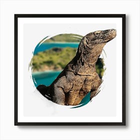 Lizard Komodo Dragon Wonders Of The World Fauna Reptile Animal Art Print