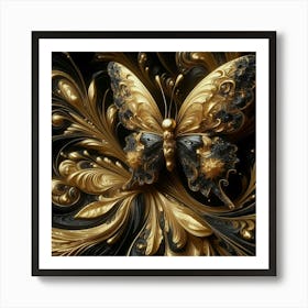 Gold Butterfly 2 Art Print