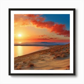 Sunset Over The Sea Art Print