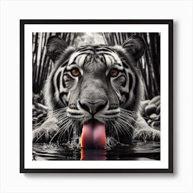 Tiger In The Water Art Print