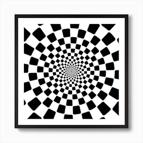 Geomtric Pattern Illusion Shapes Art Print
