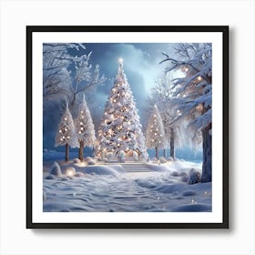 Leonardo Diffusion Xl A Realistic Snowy Winter Christmas Scene 0 Art Print