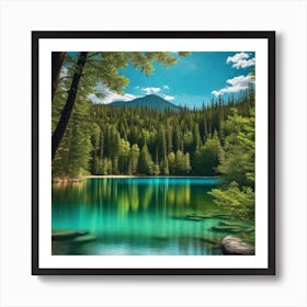 Lake In The Forest 3 Art Print