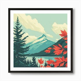 Autumn Leaves In The Mountains Canada Art Print