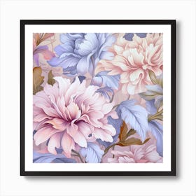 Pastel Flowers 1 Art Print