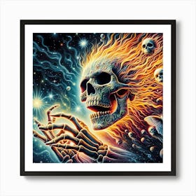 Psychedelic Skull 10 Art Print