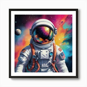 Astronaut Colorful Illustration Art Print 6 Art Print