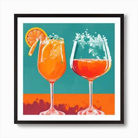 Aperol Spritz Fauvist Painting Art Print 2 Art Print