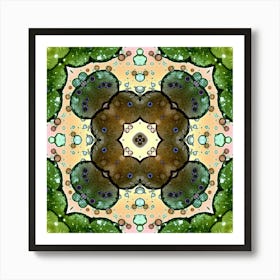 A Pattern Of Bubbles Green Abstraction Art Print