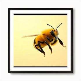 Golden Solitude: The Flight of a Bee Art Print