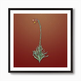 Vintage Scarlet Martagon Lily Botanical on Falu Red Pattern n.2412 Art Print