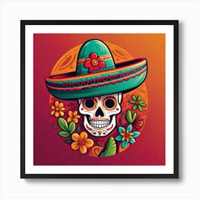 Day Of The Dead Skull 143 Art Print