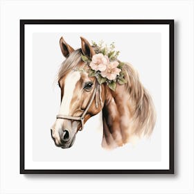 Horse With Flowers 5 Art Print