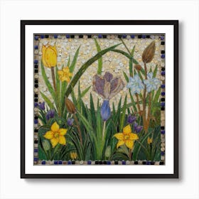 Mosaic Daffodils Art Print