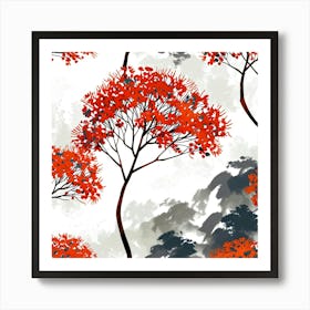 Abstract Rowan tree 1 Art Print