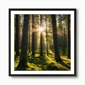 The Sun Shines Through The Trees Art Print