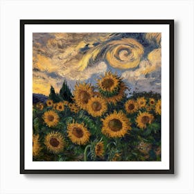 Sun Fowers Art Print