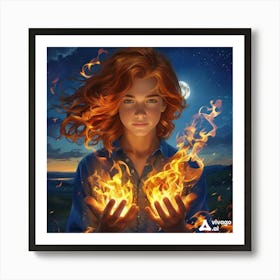 BOY With Fire In Her Hands Poster