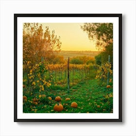 An Isolated Rustic Natural View Of A Bountiful Garden In Autumn Where A Plethora Of Verdant Pumpk (6) Art Print