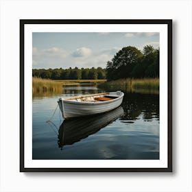 Boat In The Water Hygge Art Print Art Print