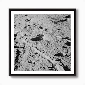 Two Moon Exploring Crew Men Of The Apollo 14 Lunar Landing Mission, Photographed And Collected The Large Rock Pictured Just Above The Exact Center Of This Picture Art Print