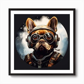 Frenchie In Space Art By Csaba Fikker 013 Art Print