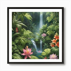 Lush Botanicals: Vibrant and verdant, these images celebrate the lushness and diversity of the plant kingdom. Whether it's a close-up of delicate flowers, a verdant forest canopy, or a cascading waterfall framed by foliage, they bring the beauty of nature's bounty into focus, inspiring appreciation for the intricate wonders of the natural world. Art Print