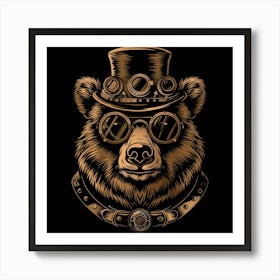 Steampunk Bear 25 Art Print