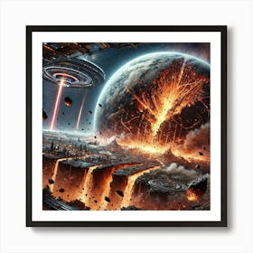 A Futuristic Sci Fi Scene Showcasing The Planetary Art Print