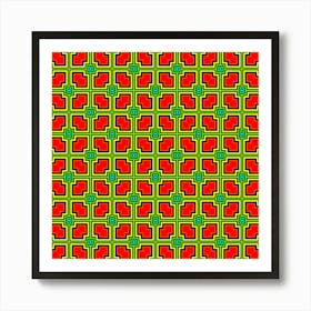 Pattern Modern Texture Seamless Red Yellow Green 1 Art Print