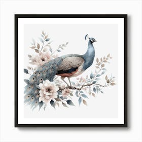 Peacock Bird Plumage Feather Animal Art Print