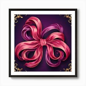 Vector Decorative Ornamental Ribbon Bow Curled Twisted Elegant Delicate Stylish Adorned F (6) Art Print