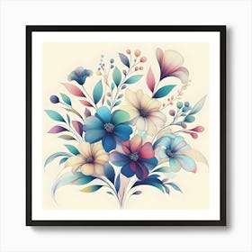 Watercolor Flowers 3 Art Print