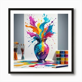 Colorful Splashes 1 Art Print