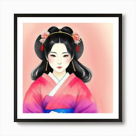 A Dance Through Tradition: The Japanese Geisha’s Charm" Art Print