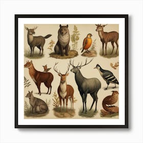 Default Default Vintage Animals For Defferent Seasons Aestethi 1 (1) Art Print