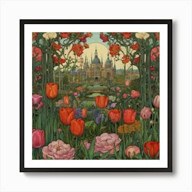 Tulips In The Garden 15 Art Print