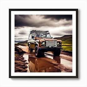 Land Rover Car Automobile Vehicle Automotive British Brand Logo Iconic Quality Reliable (1) Art Print