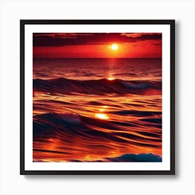 Sunset Over The Ocean 81 Art Print