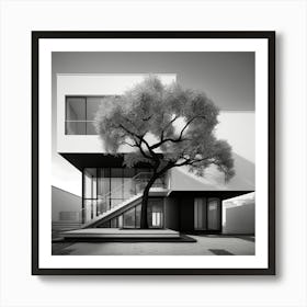 House With A Tree Art Print