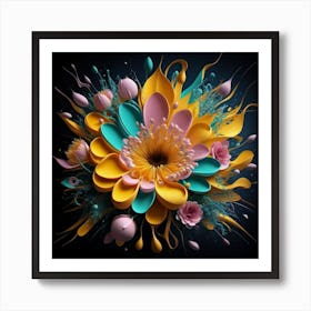 3d Flower Art 1 Art Print