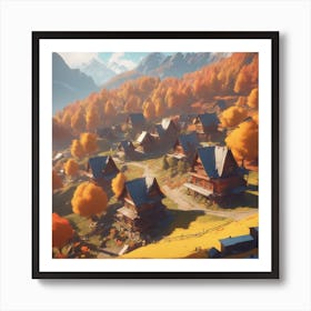 Autumn Village 54 Art Print