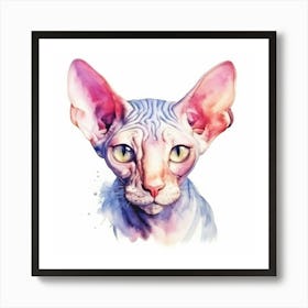 Sphynx Elf Cat Portrait 2 Art Print