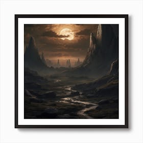 Moonlight In The Mountains Art Print