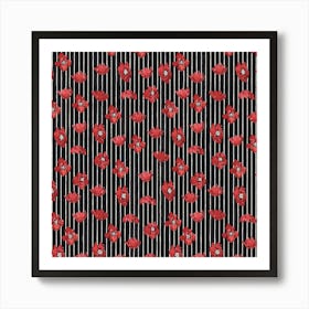 Poppies In Black And Red Art Print