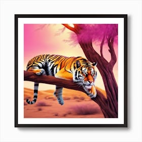 Tiger In The Desert 3 Art Print