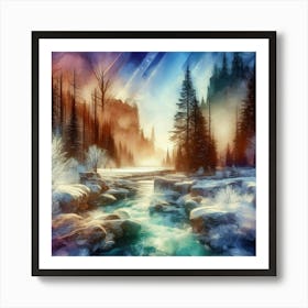 Winter Landscape Painting Art Print