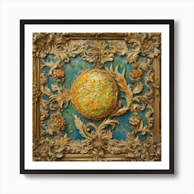 Gold And Blue Art Print