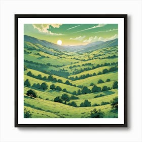 Green Hills Art Print